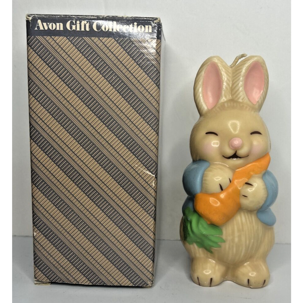 Vintage Avon Bunny Patch Decorative Candle NOS With Box SKU H436